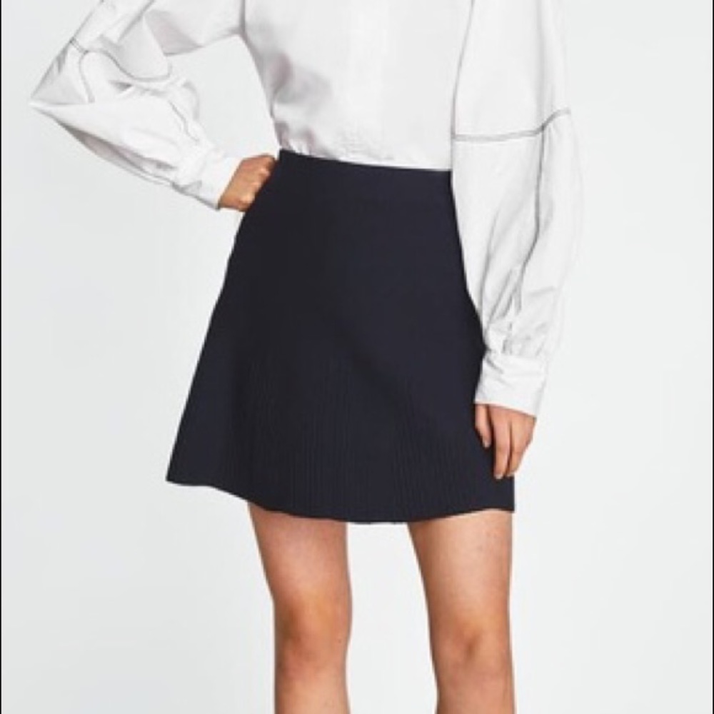 🌸Zara knit black a-line skirt stretchy xsmall